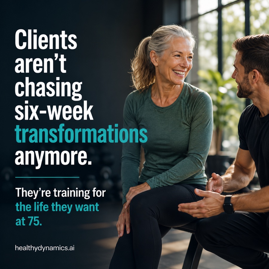 Clients aren't chasing six-week transformations anymore, they're training for the life they want at 75